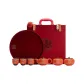 Orange Red-Persimmon One Pot with Six Cups Double Tea Set (Premium Box+Double Happiness Tea Tray)