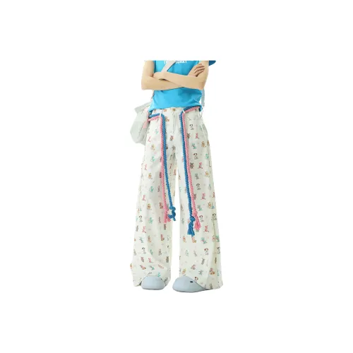 FOMOCE Casual Pants Unisex White Without Belt