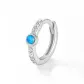 Blue Rhinestone-Embellished Hoop Earring (Single)