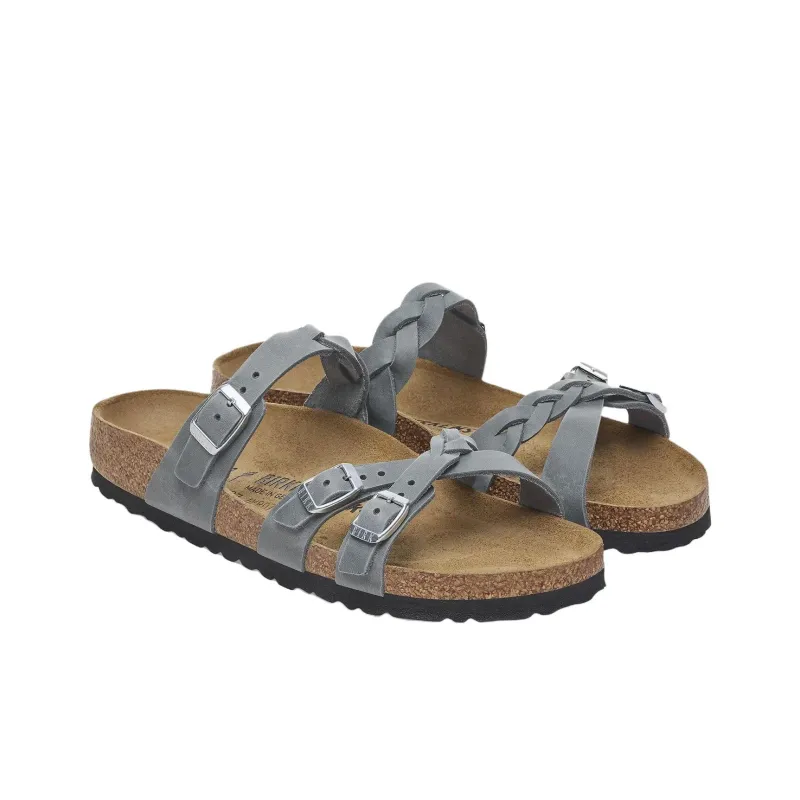 Birkenstock Franca Braided EVA Abrasion Resistant Slide Slippers Women's Gray Regular Loose Fit-2