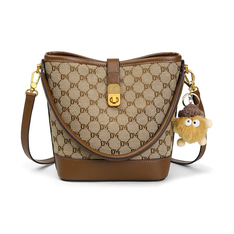 EBLAN Synthetic Leather Handbag, Shoulder Bag, Crossbody Bag, Bucket Bag Regular Women's Khaki-4
