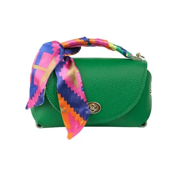 THCN Leather Crossbody One Shoulder Handbag Medium Size Women's Green