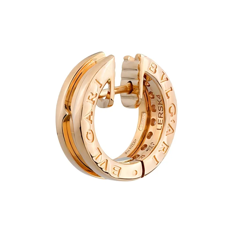 BVLGARI B.Zero1 Series 18K Rose Gold Earrings Unisex Rose Gold-2