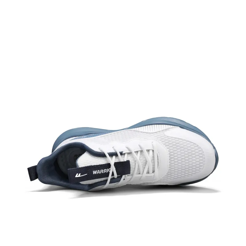 WARRIOR Running Shoes Men Low Top White Black Blue-11
