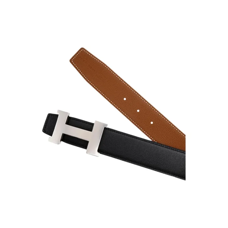 HERMES Cow Leather Belts Unisex Width  3.8cm-3