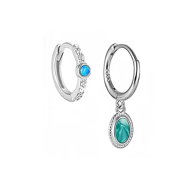 ZWU S925 Sterling Silver Needle Versatile Minimalist Style Earrings Accessories Hoop Earrings Unisex-12