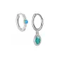 Blue Hoop Earrings+Green Hoop Earrings