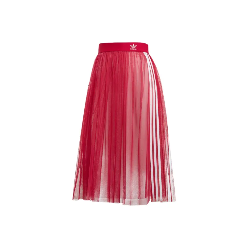 Adidas Originals Casual Long Skirt Europe Version Women's Red-0