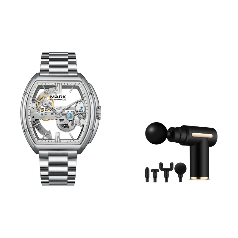 FAIRWHALE Automatic Mechanical Movement Metal Strap Watch Men's Watches White Dial-31