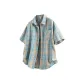 Khaki Blue Plaid (2.0 Checkerboard Ice Silk Short-Sleeved Shirt)