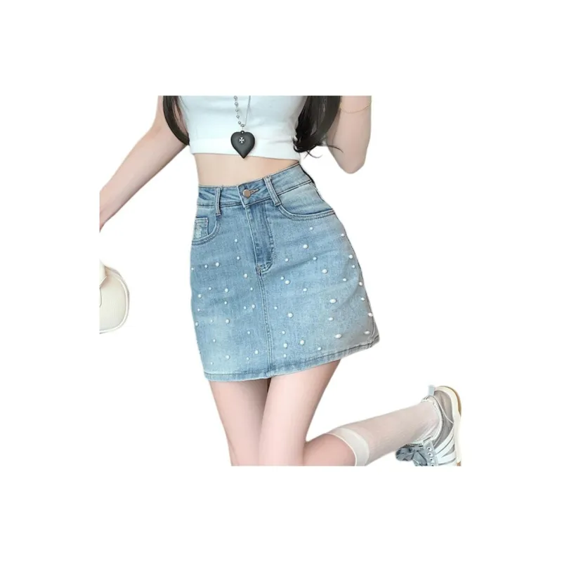 XIANSINIAO Denim Short Skirts Women's-0