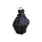 Dark Blue Dress with Bowknot and Train