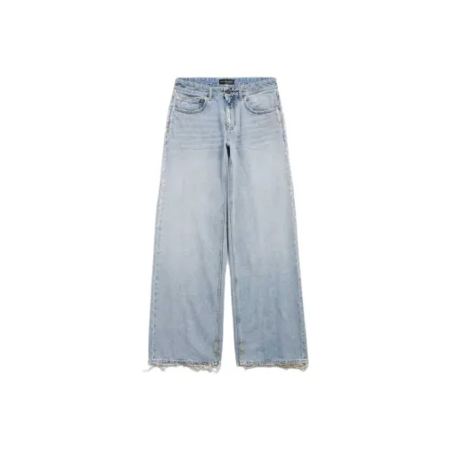 Balenciaga SS25 Jeans Loose Fit Women's Light Blue