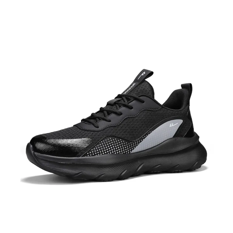WARRIOR Running Shoes Men Low Top White Black Blue-16