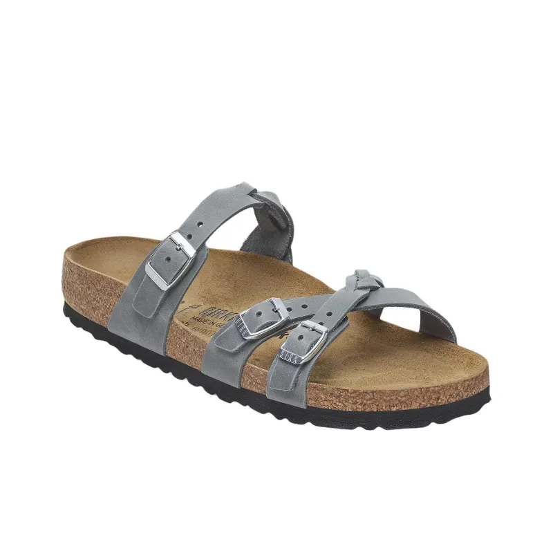 Birkenstock Franca Braided EVA Abrasion Resistant Slide Slippers Women's Gray Regular Loose Fit-1