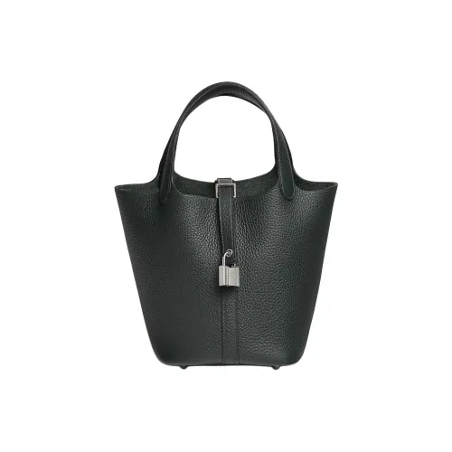 hermes ref Picotin Lock Clemence Calfskin Basket Bag recarga Women's 67 Vert Fonce Dark Green