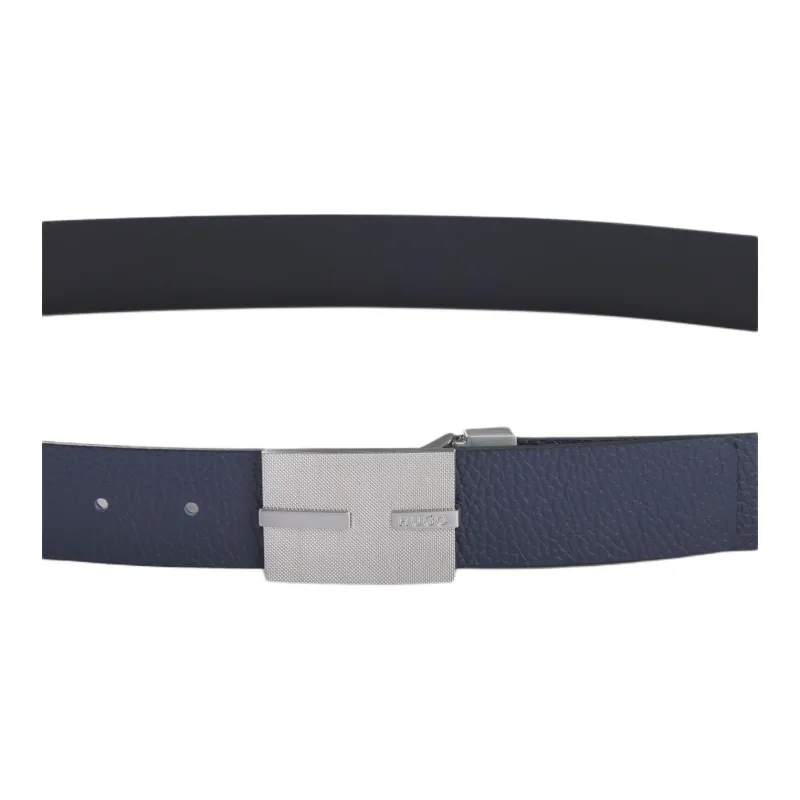 HUGO BOSS Leather Belts Unisex Green 3.5CM-1