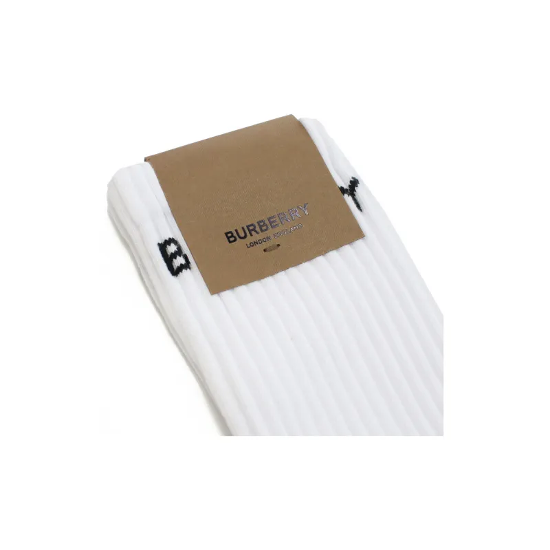 Burberry SS22 Knee High Socks Men's 1 Pack White-1