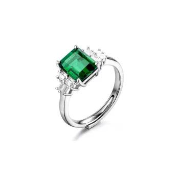 ATTAGEMS S925 Silver Colored Gemstone Rings Women's