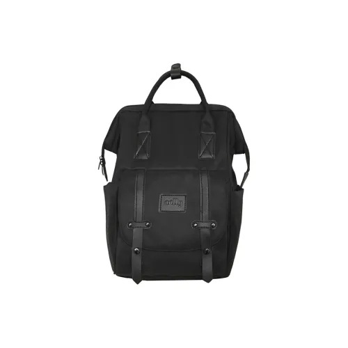 Yalu Polyester With Nylon Backpack Unisex Black White/Pink/Blue Purple
