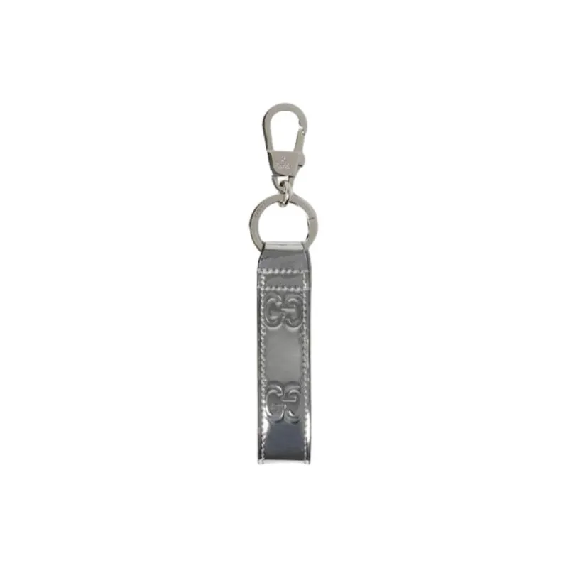 GUCCI Metal, Fabric Keychains Men's Silver-1
