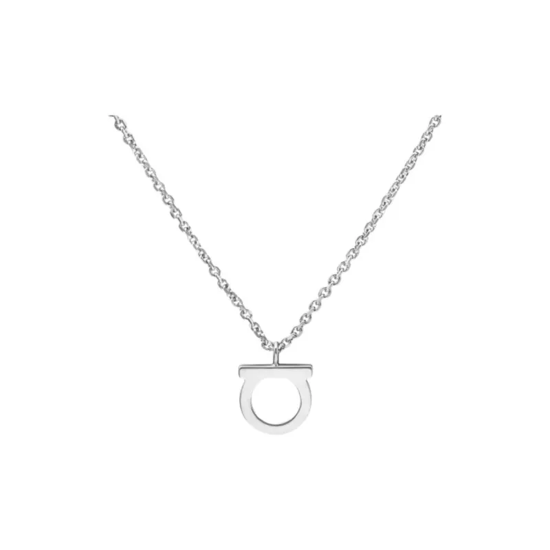 FERRAGAMO Brass, Silver Necklaces Unisex Silver-0