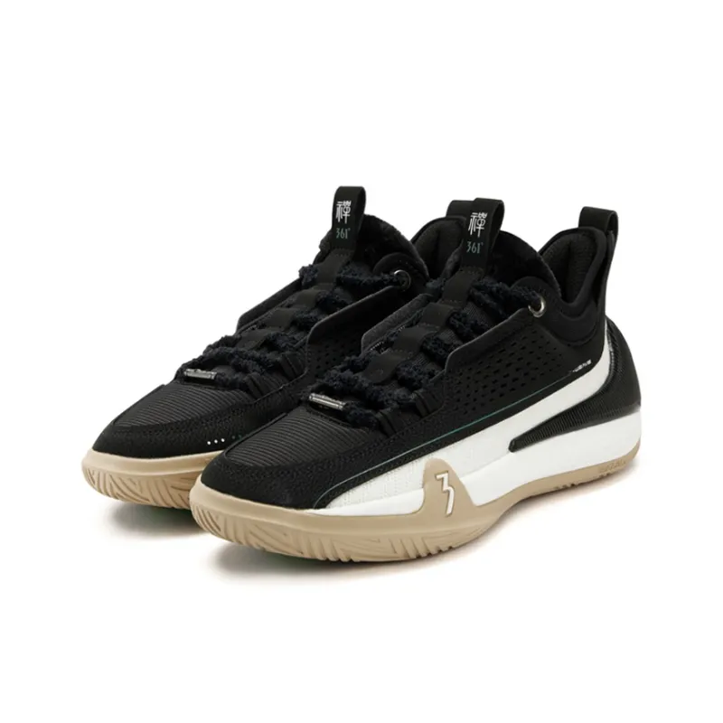 361° Cushioning Coverage Abrasion Resistant Slip Resistant Low Top Basketball Shoes Men's Black White-2