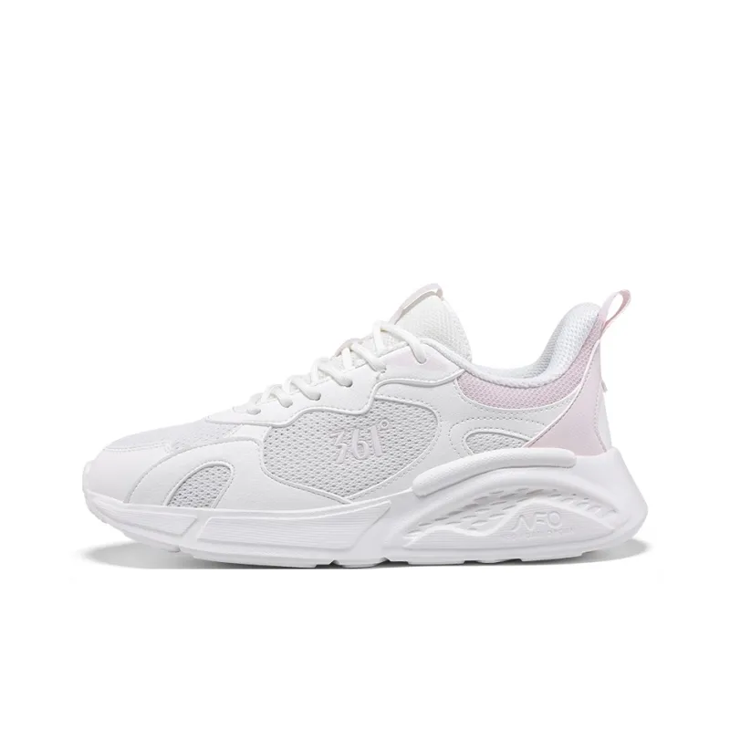 361° Slip Resistant And Breathable Low Top Sprint Running Shoes Women's White Pink-0