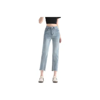 FAWENXIANGZI Jeans Women's Light Blue