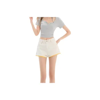 KULAIYA Denim Shorts Women's Ecru