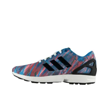 Adidas Zx Flu Anti Slip Wear Resistant Low Top Casual Shoes Men's Blue Red Black