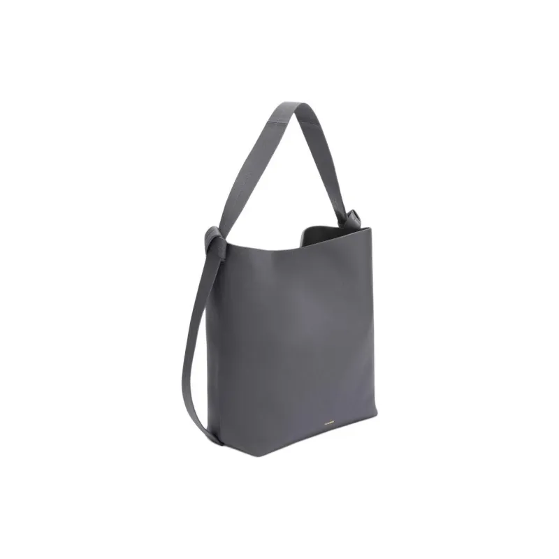 JIL SANDER Calfskin Hobo Bag Handbag Medium Size Women's Gray-1