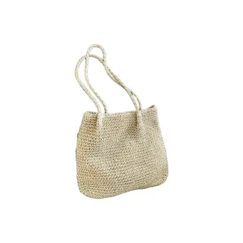VINEY Straw Woven Shoulder Bag Women's Beige