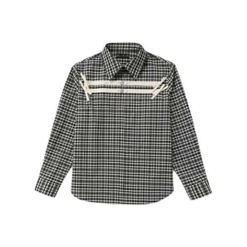 MARCHIVE MARCHEN 블랙 화이트 Madras 여성 셔츠