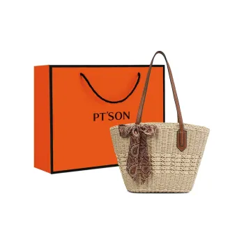 PT'SON Fabric Tote Underarm Handbag, Shoulder Bag Women's Ecru