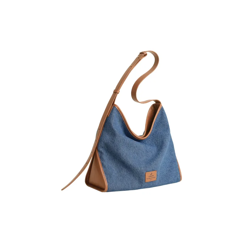 Miao Di Fabric Shoulder Bag, Crossbody Bag Regular Women's Denim Blue-5