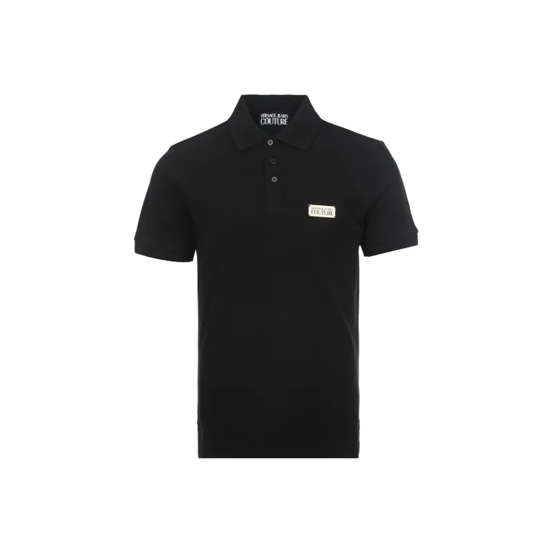 VERSACE JEANS COUTURE Logo plaque Piqué Polo Shirt-0