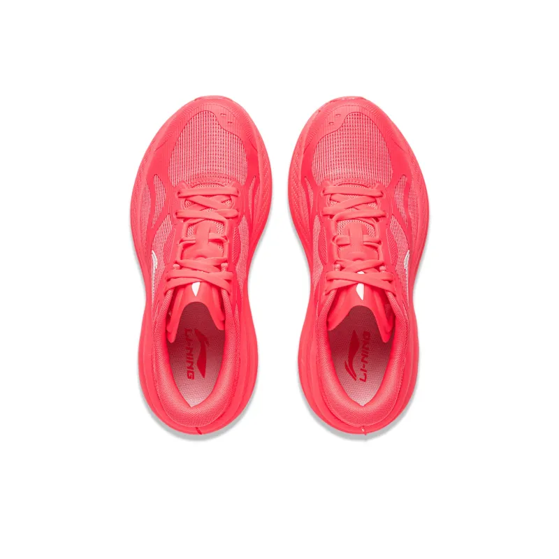 LiNing Leisurely Wear resistant, Non slip And Breathable Low Top Casual Running Shoes Women's Fluorescent Begonia Red-3