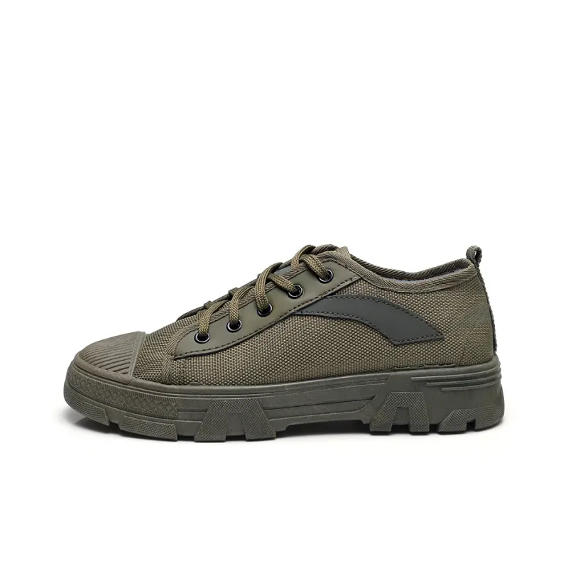 Strongman Casual Shoes Men Low Top Coffee/Green-5
