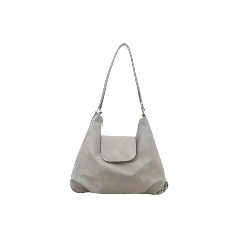 Land Gulls PU Shoulder Bag Women's White/Silver-2