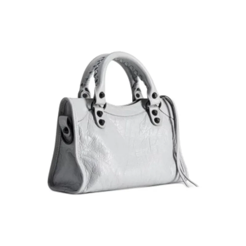 Balenciaga Le City Sheepskin Shoulder Bag, Crossbody Bag, Handbag Mini Women's Light Gray-3