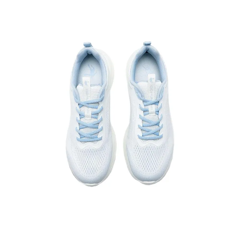 QIAODAN Anti Slip Wear Resistant Low Top Casual Running Shoes Women's Ivory Sunlight Blue-3