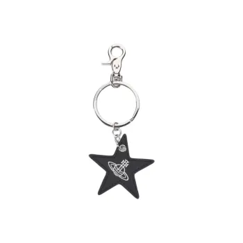 Vivienne Westwood Brass, Cow Leather Keychains Unisex Black