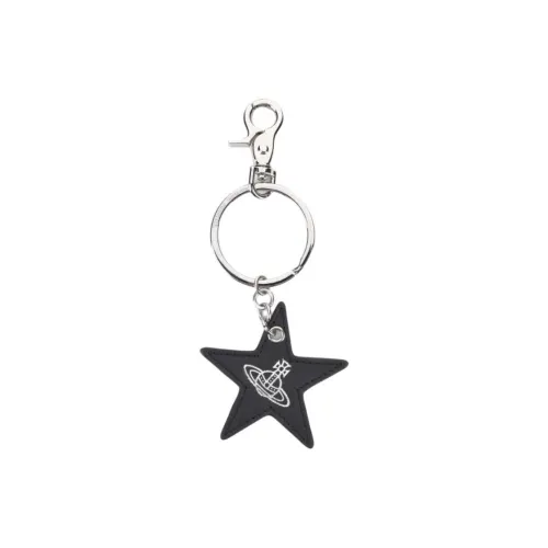 Vivienne Westwood Brass, Cow Leather Keychains Unisex Black