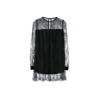 SAINT LAURENT Lace detail Layered Mini Dress