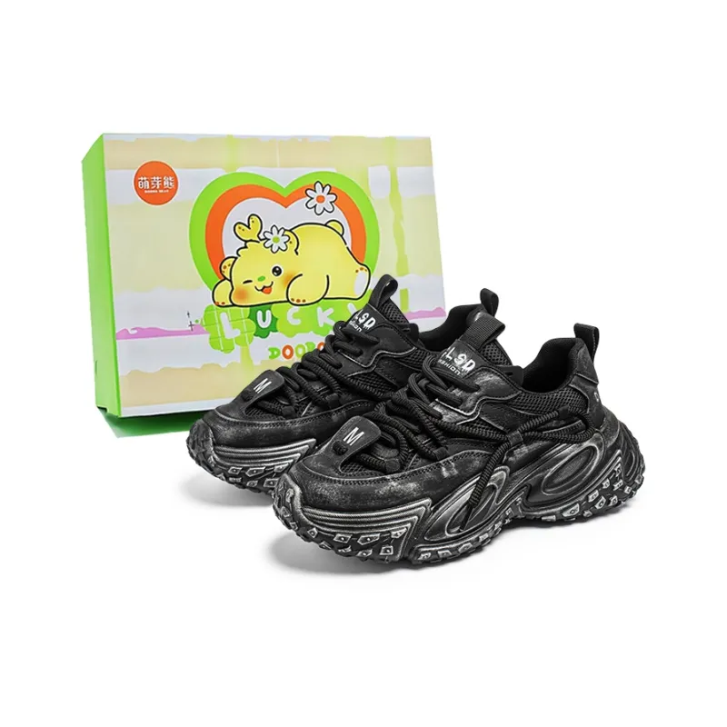Budding Bear Slip Resistant, Abrasion Resistant, Breathable, Height Increasing Low Top Chunky Sneakers Men's-5