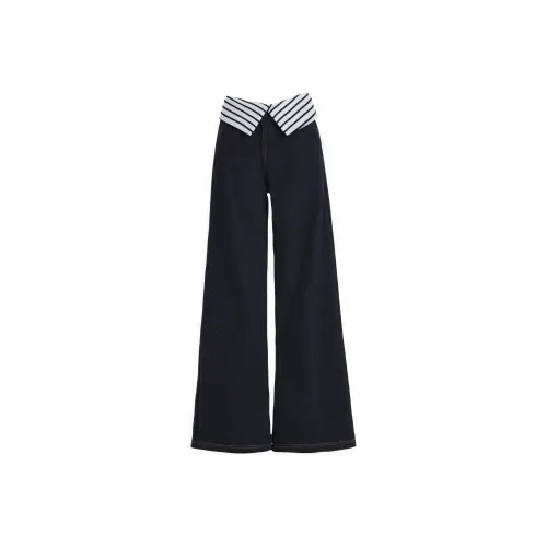 YINLEI Jeans Women's Dark Blue