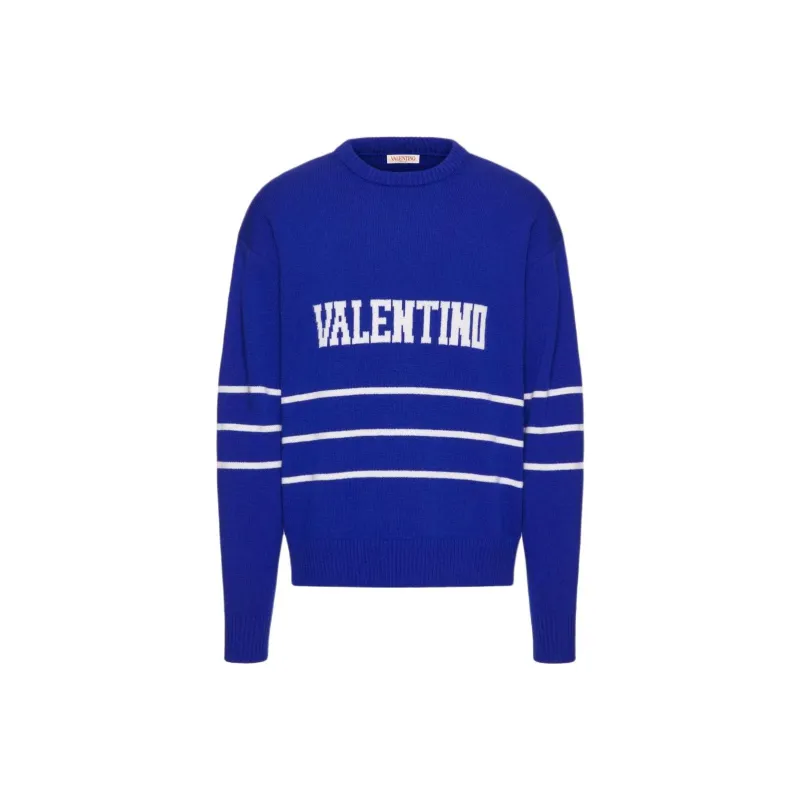 Valentino Cashmere Sweaters Men Blue-0