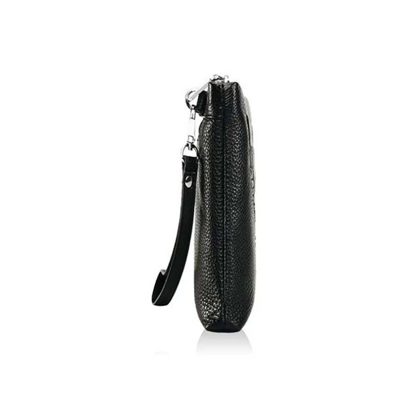 Yalu Top Grain Cow Leather Clutch Men's Black-3