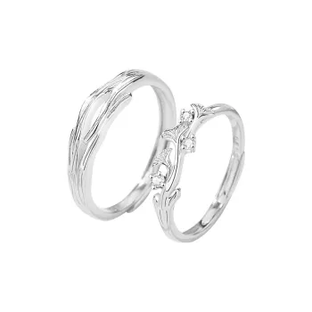 Wylyp 999 Fine Silver Sterling Silver Rings Unisex Silver Box